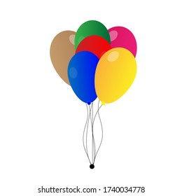 Set of colorful Ballon vector illustration.