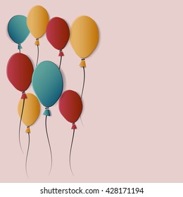 set of colorful ballons on soft background