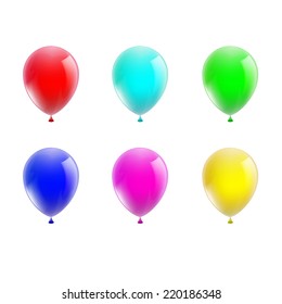 set of colorful balloons