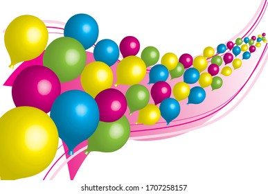 set of colorful balloons 3d vector air decoration