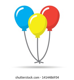 bunte Ballons    flacher Design-Stil,. Happy Birthday, Urlaub, Party-Konzept, Trendy Vektor Helium Ballon Symbol für Website, Web-Button, mobile App. Logo-Abbildung.