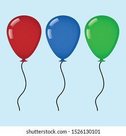 set of colorful  balloons  flat design style 