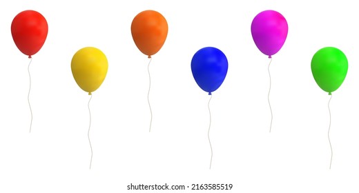 set of colorful balloons illustration, realistic balloons vector