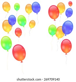 Set of Colorful Balloons Isolated on White Background.