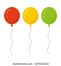 Set of colorful balloons. Red,yellow,green color balloons