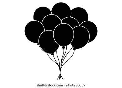 Set of colorful balloons in various sizes