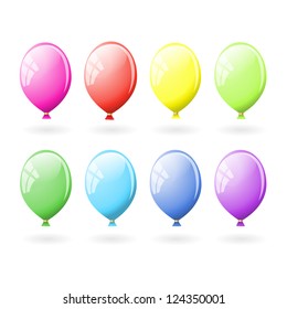 Set of colorful balloons. Vector illustration.