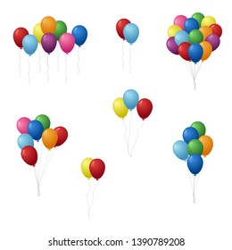 Set of colorful balloons vector illustration.