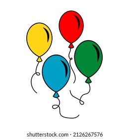 Set of colorful balloons. Vector illustration.