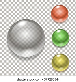 Set of colorful balls, Glass sphere , illustration