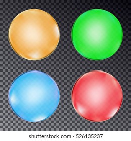 Set of colorful balls isolated on transparent background. Vector illustration