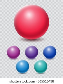 Set of colorful balls isolated on a transparent background. Vector for your graphic design.