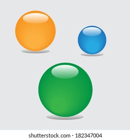 Set of colorful balls on gray background, illustration 