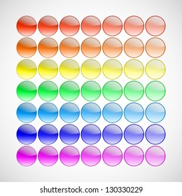 Set of colorful balls on white background, vector