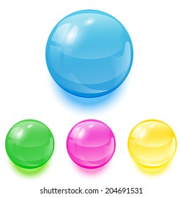 Set of colorful balls on white background, illustration.