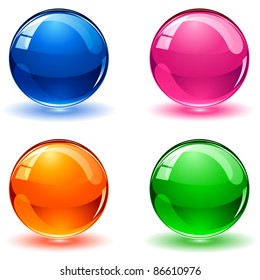 Set of colorful balls on white background, illustration