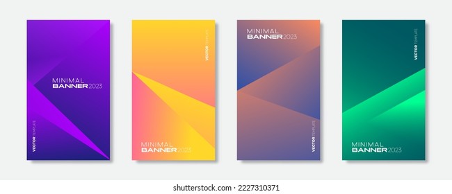 Banners coloridos. Resumen de líneas de gradiente dinámicas para promoción de negocios, eventos y publicaciones en medios sociales. Plantilla de vectores, 2023