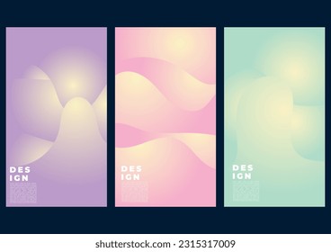 set of colorful banners with background