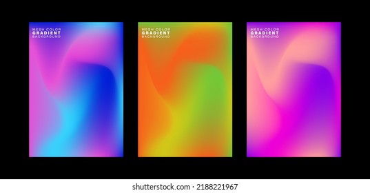 set of colorful banners with background,mesh color gradiant background	