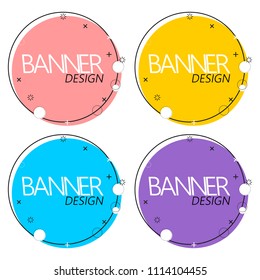 Set of colorful banners design template, app icons, vector illustration
