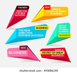 Set of colorful banners going into perspective for new direction in business