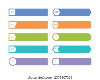 Set of colorful banners, labels, decorations, frames, tags icon illustrations. This is a design template source.