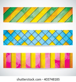 Set of colorful banners, vector