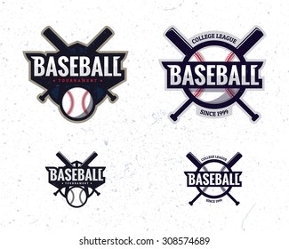 Set Colorful Baseball Sport Logos Labels Stock Vector (Royalty Free ...