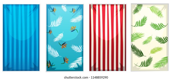 Set Of Colorful Beach Towels Illustration