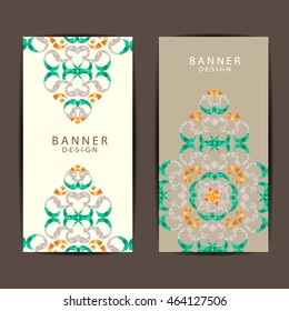 Set of colorful Beautiful mandala  ornament banners design