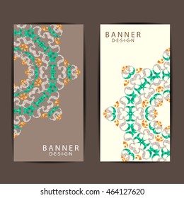 Set of colorful Beautiful mandala  ornament banners design
