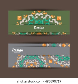 Set of colorful Beautiful mandala ornament banners design