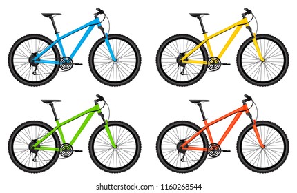 Set of colorful bicycle vector