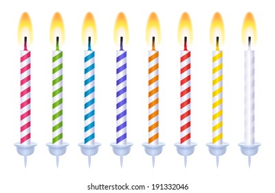 Set of colorful birthday candles.