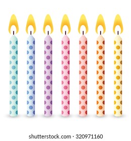 Set of Colorful Birthday Candles : Vector Illustration