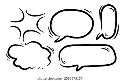 Set of colorful blank empty speech bubbles for text, chatting, message box. Vector illustration balloon speak sign dialog communication frame