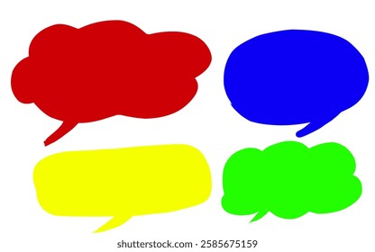 Set of colorful blank empty speech bubbles for text, chatting, message box. Vector illustration balloon speak sign dialog communication frame