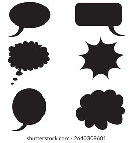 Set of colorful blank empty speech bubbles for text, chatting, message box. Vector illustration balloon speak sign dialog communication frame