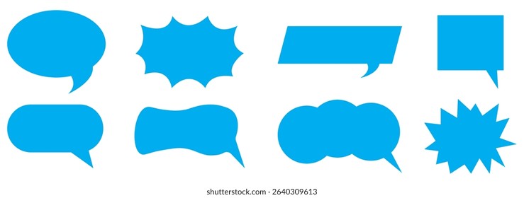 Set of colorful blank empty speech bubbles for text, chatting, message box. Vector illustration balloon speak sign dialog communication frame