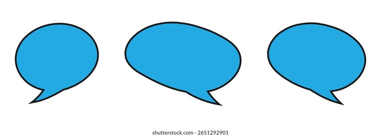 Conjunto de bolhas de fala em branco coloridas para texto, bate-papo, caixa de mensagem. Quadro de comunicação da caixa de diálogo de sinal de fala do balão de ilustração vetorial