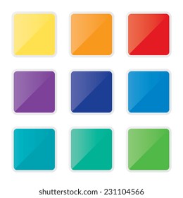 Set Colorful Blank Icons Stock Vector (Royalty Free) 231104566 ...