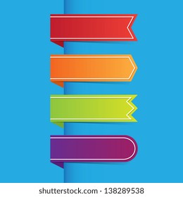 Set of Colorful Blank Ribbons