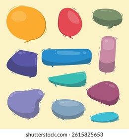 set of colorful blank speech bubbles chat vector template