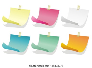 Set of colorful blanks.  Realistic vector stickers.