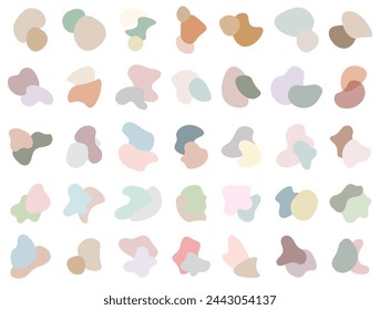 Set colorful blob shape , vector illustration. Collection abstract forms for design and paint. Liquid silhouette drop in modern style. Basic stains isolated elements on white background.	