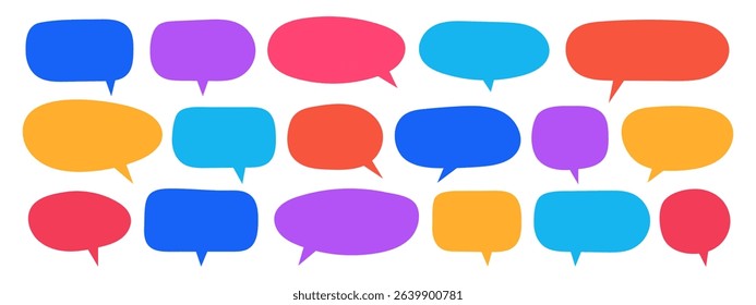 Set of colorful blob text boxes, speech bubbles icons vector element