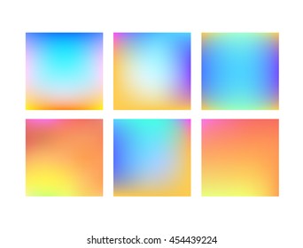 Set of colorful blurred abstract backgrounds. Vector illustration. 