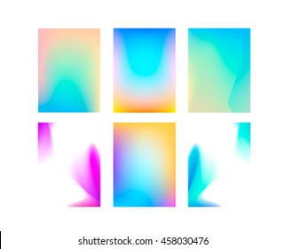 Set of colorful blurred abstract backgrounds. Vector illustration.