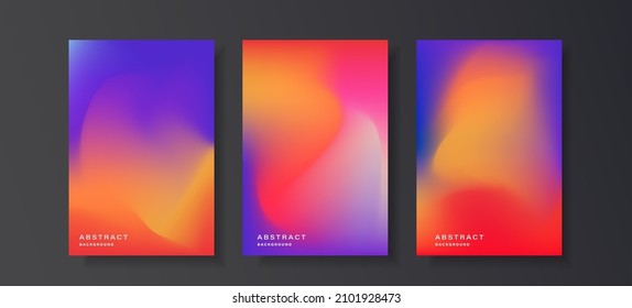 Conjunto de fondo de degradado de color borroso.