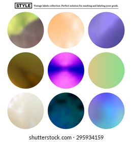 Set of colorful blurred round spots for your labels
